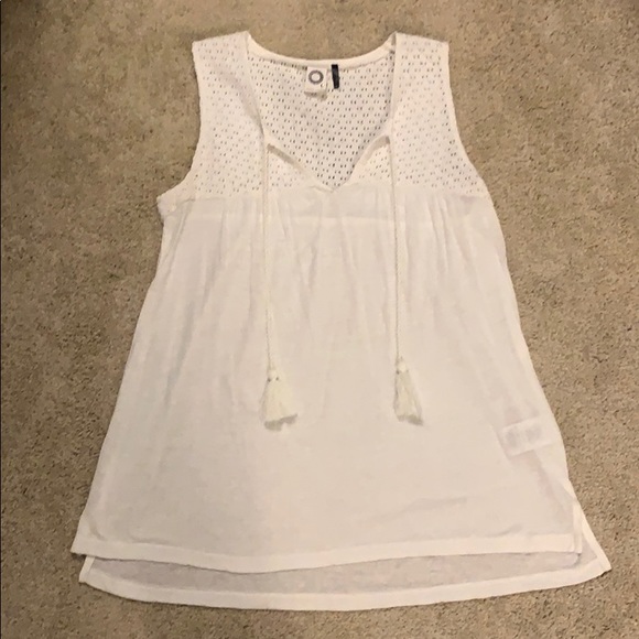 Anthropologie White Lace Yoke Tank - Picture 1 of 4